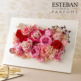〈日比谷花壇〉香りを楽しむギフト ESTEBAN「マグノリアローザ」とフレームアートのセット