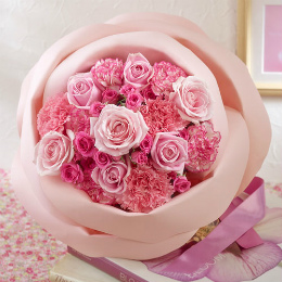 【日比谷花壇】バラの形の花束ペタロ・ローザ「エレガントピンク」