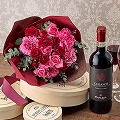 【日比谷花壇】赤ワインとバラの花束「ローズルージュ」